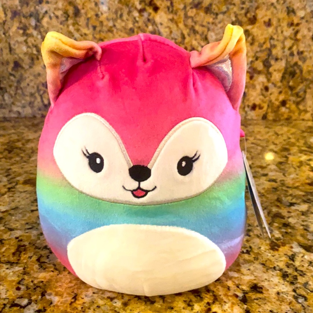 KELLYTOYS SQUISHMALLOW - Xenia the Rainbow Fox 7" KellyToy NWT RARE!